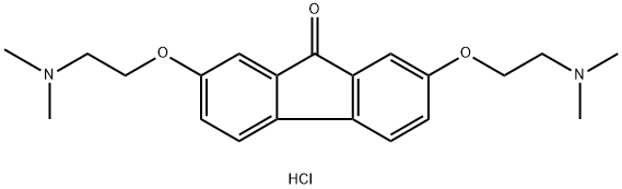 2,7-ビス[2-(ジメチルアミノ)エトキシ]-9H-フルオレン-9-オン・2塩酸塩 化学構造式