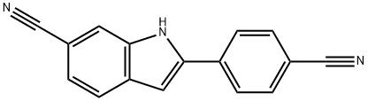 6-氰基-2-(4-氰基苯基)吲哚,28719-00-8,结构式