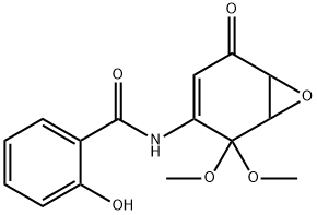 N-(2,2-diMethoxy-5-oxo-7-oxabicyclo[4.1.0]hept-3-en-3-yl)-2-hydroxybenzaMide Structure