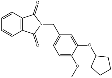 2-[[3-(シクロペンチルオキシ)-4-メトキシフェニル]メチル]フタルイミド 化学構造式