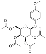 4-メトキシフェニル 2,3,4,6-テトラ-O-アセチル-β-D-ガラクトピラノシド 化学構造式