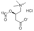 乙酰基-1-13C-L-肉毒碱 盐酸盐, 287389-45-1, 结构式