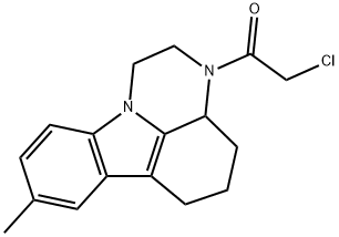 2-CHLORO-1-(8-METHYL-1,2,3A,4,5,6-HEXAHYDRO-PYRAZINO[3,2,1-JK]CARBAZOL-3-YL)-ETHANONE Struktur