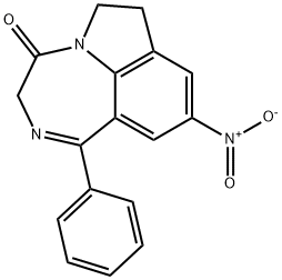 Pyrrolo(3,2,1-jk)(1,4)benzodiazepin-4(3H)-one, 6,7-dihydro-9-nitro-1-p henyl- Structure