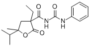 Urea, 1-(3-ethyl-5-isopropyl-5-methyl-2-oxotetrahydro-3-furoyl)-3-phen yl- Structure