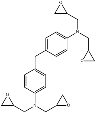 4,4'-メチレンビス[N,N-ビス(オキシラニルメチル)アニリン] 化学構造式