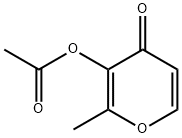 3-アセチルオキシ-2-メチル-4H-ピラン-4-オン 化学構造式