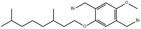 2,5-双(溴甲基)-1-甲氧基-4-(3′,7′-二甲基辛氧基)苯, 287919-00-0, 结构式
