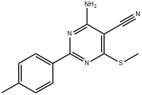 4-AMINO-2-(4-METHYLPHENYL)-6-(METHYLTHIO)PYRIMIDINE-5-CARBONITRILE Structure