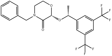 (2R)-4-BENZYL-2-{(1R)-1-[3,5-BIS(TRIFLUOROMETHYL)PHENYL]ETHOXY}MORPHOLIN-3-ONE Struktur