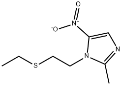 1-[2-(エチルチオ)エチル]-2-メチル-5-ニトロ-1H-イミダゾール 化学構造式