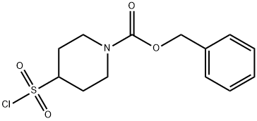 N-ベンジルオキシカルボニル-4-ピペリジンスルホニルクロリド 化学構造式