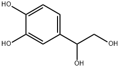 rac-(R*)-1-(3,4-ジヒドロキシフェニル)エタン-1,2-ジオール 化学構造式