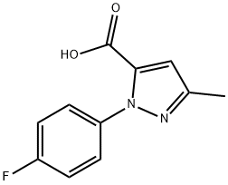 1-(4-フルオロフェニル)-3-メチル-1H-ピラゾール-5-カルボン酸 化学構造式