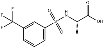 N-[3-(三氟甲基)苯磺酰基]丙氨酸 结构式