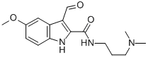 Indole-2-carboxamide, N-(3-(dimethylamino)propyl)-3-formyl-5-methoxy- Struktur