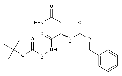 2-[(S)-4-Amino-1,4-dioxo-2-[[(benzyloxy)carbonyl]amino]butyl]hydrazine-1-carboxylic acid tert-butyl ester 结构式