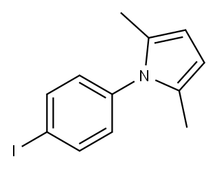 1-(4-ヨードフェニル)-2,5-ジメチル-1H-ピロール 化学構造式
