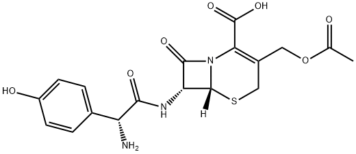 [6R-[6alpha,7beta(R*)]]-3-(acetoxymethyl)-7-[amino(4-hydroxyphenyl)acetamido]-8-oxo-5-thia-1-azabicyclo[4.2.0]oct-2-ene-2-carboxylic acid,28894-60-2,结构式