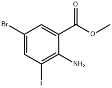 METHYL 2-AMINO-5-BROMO-3-IODOBENZOATE Structure