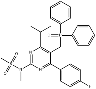 N-[5-(二苯基膦酰甲基)-4-(4-氟苯基)-6-异丙基嘧啶-2-基]-N-甲基甲磺酰胺 结构式