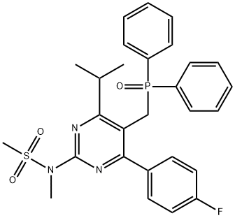 N-[5-(Diphenylphosphinoylmethyl)-4-(4-fluorophenyl)-6-isopropylpyrimidin-2-yl]-N-methylmethanesulfonamide 化学構造式