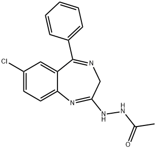 2-(2-ACETYLHYDRAZINO)-7-CHLORO-5-PHENYL-3H-1,4-BENZODIAZEPINE Struktur
