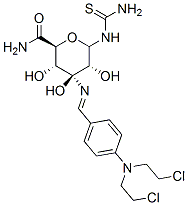 Glucopyranuronamide, 1-3-p-bis(2-chloroethyl)aminobenzylideneamino-2-thioureido-1-deoxy-, D- 化学構造式
