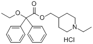 2,2-Diphenyl-2-ethoxyacetic acid (1-ethyl-4-piperidyl)methyl ester hyd rochloride 结构式