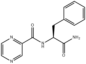 N-[(1S)-2-アミノ-2-オキソ-1-(フェニルメチル)エチル]-2-ピラジンカルボキサミド 化学構造式
