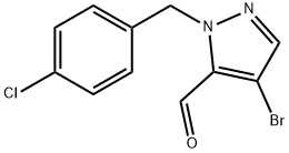 4-BROMO-1-(4-CHLOROBENZYL)-1H-PYRAZOLE-5-CARBALDEHYDE 结构式