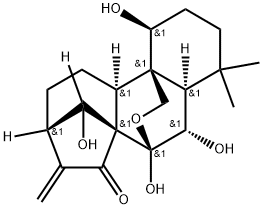 (14R)-7α,20-エポキシ-1α,6β,7,14-テトラヒドロキシカウラ-16-エン-15-オン 化学構造式