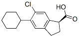 (1S)-6-chloro-5-cyclohexyl-2,3-dihydro-1H-indene-1-carboxylic acid Structure