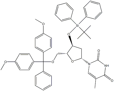 ThyMidine, 5'-O-[bis(4-Methoxyphenyl)phenylMethyl]-3'-O-[(1,1-diMethylethyl)diphenylsilyl]- (9CI) Structure