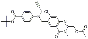 tert-butyl 4-(((2-(acetoxyMethyl)-7-chloro-3-Methyl-4-oxo-3,4-dihydroquinazolin-6-yl)Methyl)(prop-2-ynyl)aMino)benzoate Struktur