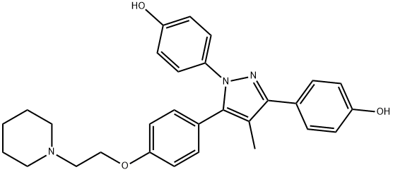 1,3-BIS(4-HYDROXYPHENYL)-4-METHYL-5-[4-(2-PIPERIDINYLETHOXY)PHENOL]-1H-PYRAZOLE DIHYDROCHLORIDE Struktur