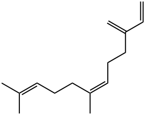(Z)-7,11-ジメチル-3-メチレン-1,6,10-ドデカトリエン 化学構造式