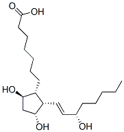 7-[(1R,2S,3R,5R)-3,5-dihydroxy-2-[(E,3S)-3-hydroxyoct-1-enyl]cyclopent yl]heptanoic acid Structure