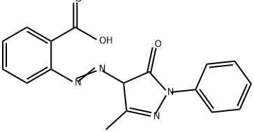 2-[(4,5-二氢-3-甲基-5-氧代-1-苯基-1H-吡唑-4-基)偶氮]苯甲酸 结构式