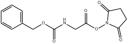 N-(ベンジルオキシカルボニル)グリシン2,5-ジオキソピロリジン-1-イル 化学構造式