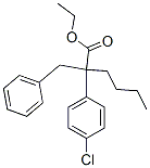2-ベンジル-2-(4-クロロフェニル)ヘキサン酸エチル 化学構造式