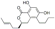 (R)-5-Butyl-3,4-dihydro-6,8-dihydroxy-3-[(E)-3-pentenyl]-1H-2-benzopyran-1-one 结构式