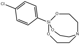 1-(p-クロロフェニル)-2,8,9-トリオキサ-5-アザ-1-シラビシクロ[3.3.3]ウンデカン 化学構造式