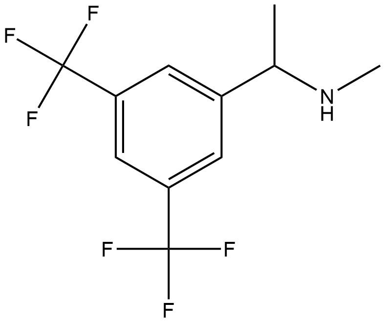 N-甲基-1-[3,5-(双三氟甲基)苯基]乙胺 结构式