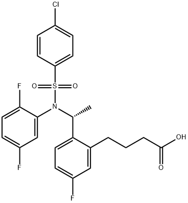 2-[(1R)-1-[[(4-氯苯基)磺酰基](2,5-二氟苯基)氨基]乙基]-5-氟苯丁酸, 290315-45-6, 结构式