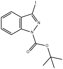 1-BOC-3-ヨード-1H-インダゾール 化学構造式