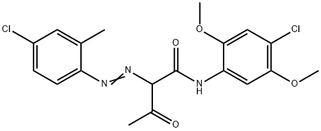 N-(4-chloro-2,5-dimethoxyphenyl)-2-[(4-chloro-o-tolyl)azo]-3-oxobutyramide Struktur