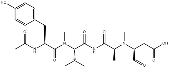 乙酰基-酪氨酰-(N-甲基)缬氨酰-丙氨酰-(N-甲基)天冬氨醛, 290814-90-3, 结构式