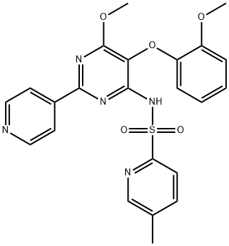 N-[6-甲氧基-5-(2-甲氧基苯氧基)-2-(4-吡啶基)-4-嘧啶基]-5-甲基吡啶-2-磺酰胺, 290815-26-8, 结构式