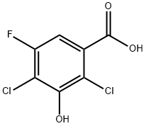 2,4-二氯-5-氟-3-羟基苯甲酸, 290835-84-6, 结构式